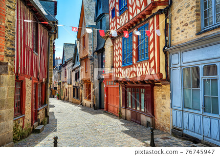 Vitre historical Old town, Brittany, France 76745947