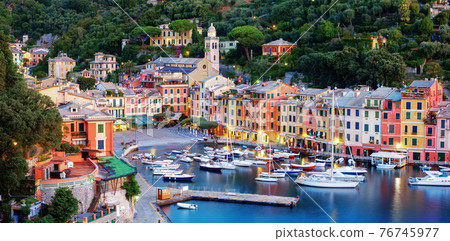 Panorama of Portofino town, Liguria, Italy 76745977