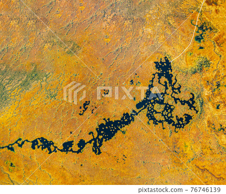Miory District, Vitebsk Region, Belarus. The Yelnya Swamp. Upland And Transitional Bogs With Numerous Lakes. Elevated Aerial View Of Yelnya Nature Reserve Landscape. Famous Natural Landmark 76746139