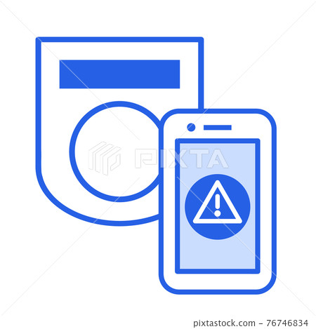 Illustration material: Smartphone payment, exclamation mark, shopping payment Illustration material: Smartphone payment, exclamation mark, shopping payment 76746834