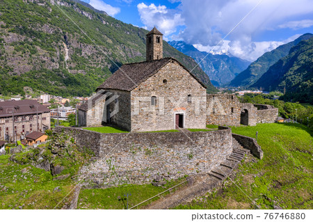 Santa Maria del Castello church in Giornico, Ticino, Switzerland 76746880