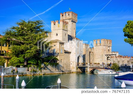 Historical Scaligero Castle in Sirmione, Italy 76747135