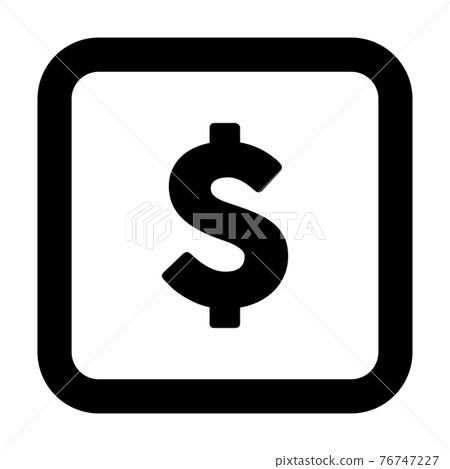 USD symbol icon vector dollar sign symbol currency for business and finance  in a flat color glyph pictogram illustration 76747227