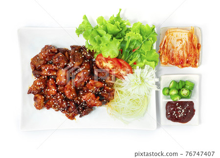 Spicy Pork Intestine Makchang Korean Food fusion style Spicy Pork Intestine Makchang Korean Food fusion style 76747407