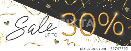 30 off discount promotion sale made of realistic 3d gold number with sepantine and tinsel. Vector 30 off discount promotion sale made of realistic 3d gold number with sepantine and tinsel. Vector 76747765