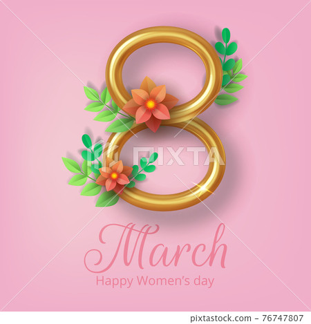 8 March, International Women's Day, greeting card. Vector illustration. 8 March, International Women's Day, greeting card. Vector illustration. 76747807