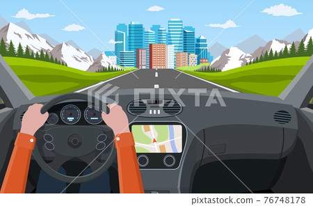 Vehicle salon, inside car driver Vehicle salon, inside car driver 76748178