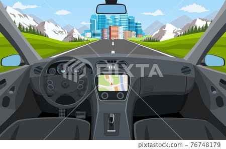 Vehicle salon, inside car driver Vehicle salon, inside car driver 76748179