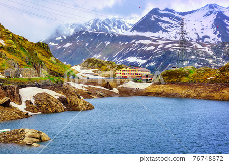 Grimsel pass in Alps mountains, Switzerland Grimsel pass in Alps mountains, Switzerland 76748872