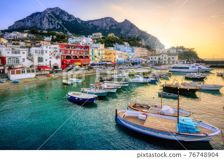 Marina Grande port on Capri Island, Italy Marina Grande port on Capri Island, Italy 76748904