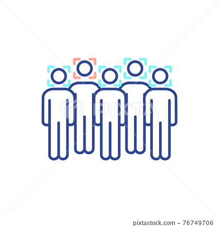 Facial Recognition System RGB Color Icon - Stock Illustration [76749706 ...