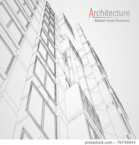 Architecture line background. Building... - Stock Illustration [76749843] -  PIXTA