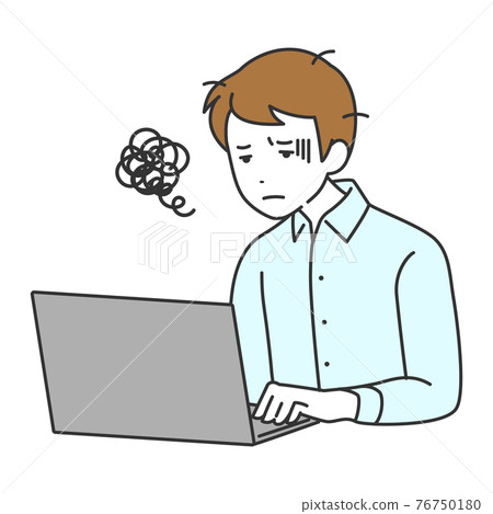 商人在個人電腦上工作的麻煩 商人在個人電腦上工作的麻煩 76750180