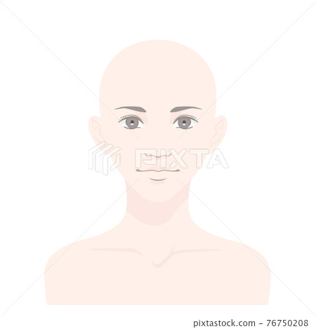[No hair] Image illustration of a young woman in her twenties to thirties 76750208