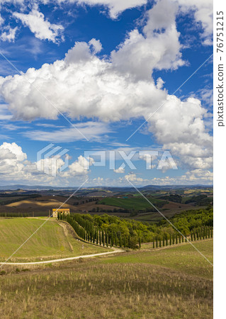 Typical Tuscan landscape in Val d'orcia, Italiy Typical Tuscan landscape in Val d'orcia, Italiy 76751215