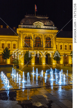 Night time Eger in Hungary Night time Eger in Hungary 76751238