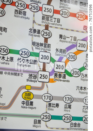 東京Metro地鐵日比谷線中目黑站票價表 76751996