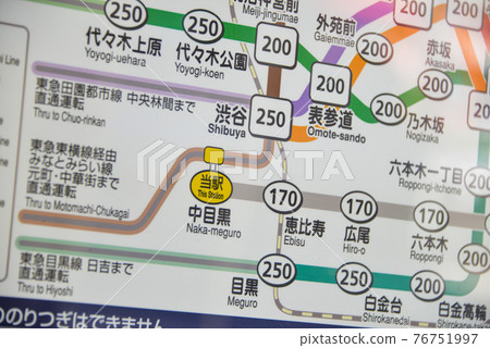 東京Metro地鐵日比谷線中目黑站票價表 76751997