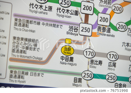 東京Metro地鐵日比谷線中目黑站票價表 東京Metro地鐵日比谷線中目黑站票價表 76751998