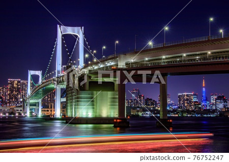 東京台場彩虹橋夜景和船燈小徑 76752247