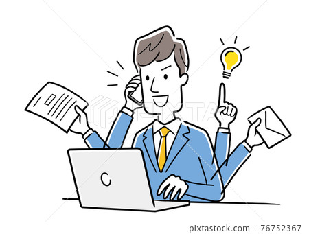 Vector Illustration Material: Businessman who works fast Vector Illustration Material: Businessman who works fast 76752367