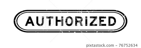 Grunge black authorized word rubber seal stamp on white background 76752634
