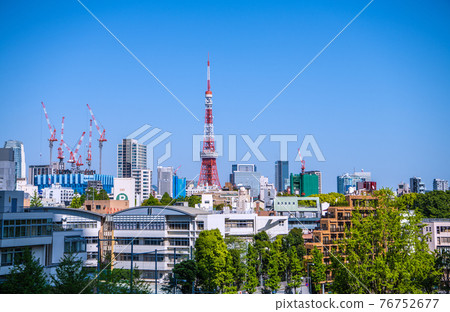 日本東京城市景觀從六本木看東京塔 日本東京城市景觀從六本木看東京塔 76752677