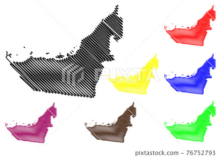 United Arab Emirates map vector United Arab Emirates map vector 76752793