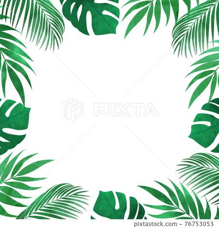 Vector illustration background of monstera and palm leaf frame (copy space, white background) Vector illustration background of monstera and palm leaf frame (copy space, white background) 76753053