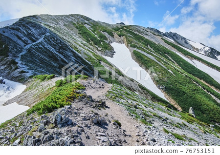 A view of the ridgeline traverse route of Mt. Tateyama from Bessan to Mt. 76753151