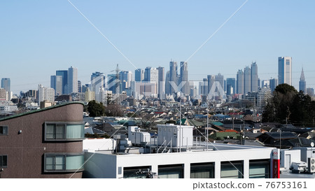 Shinjuku, skyscrapers from the roof of Eifukucho Station, Suginami-ku, Tokyo 76753161