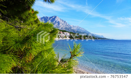 Beach and Adriatic Sea - Tucepi, Makarska Riviera, Croatia Beach and Adriatic Sea - Tucepi, Makarska Riviera, Croatia 76753547
