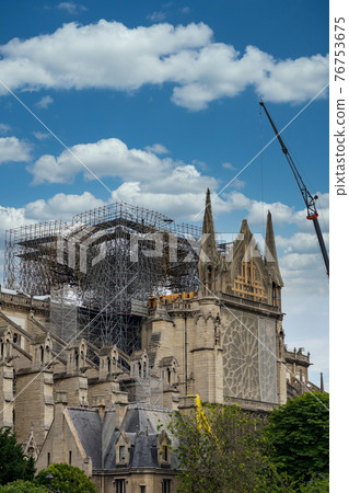 The reconstruction work of Notre Dame de Paris after fire The reconstruction work of Notre Dame de Paris after fire 76753675