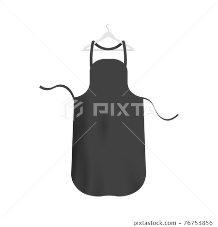 Black cooking apron mockup, textile clothing item for chefs on hanger 76753856