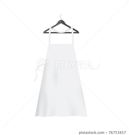 Template restaurant chef apron on hanger, realistic vector illustration isolated. Template restaurant chef apron on hanger, realistic vector illustration isolated. 76753857
