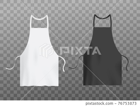 Two white and black chef kitchen textile aprons a vector isolated illustration 76753873