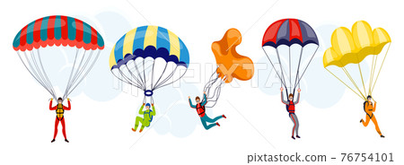 Parachutist vector set 76754101