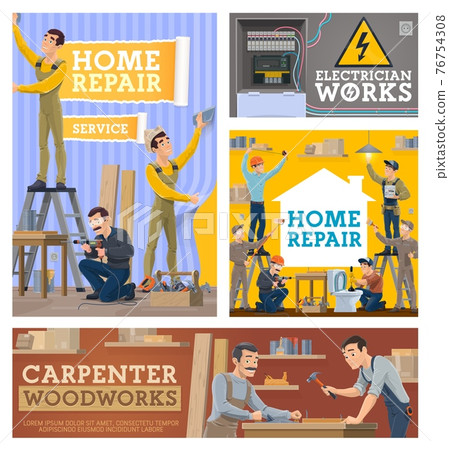 Home repair and construction workers Home repair and construction workers 76754308