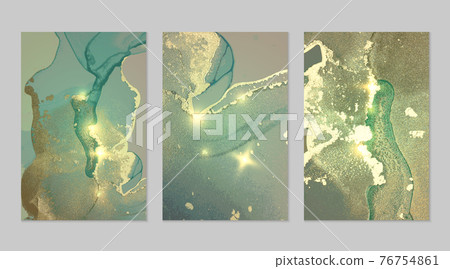 Gold and turquoise pattern with texture of geode and sparkles Gold and turquoise pattern with texture of geode and sparkles 76754861