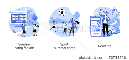 Active summertime abstract concept vector illustrations. Active summertime abstract concept vector illustrations. 76755328