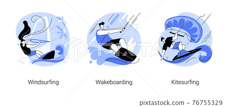 Extreme water fun abstract concept vector illustrations. Extreme water fun abstract concept vector illustrations. 76755329