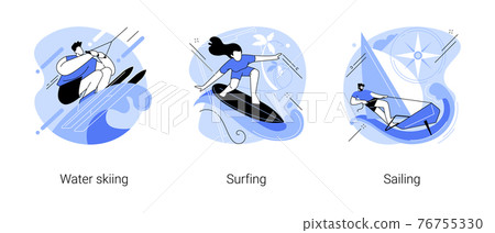 Water sport abstract concept vector illustrations. 76755330