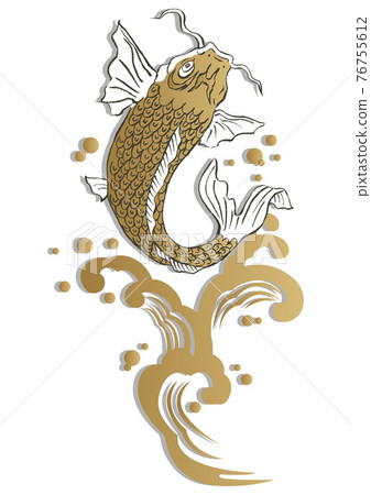 Japanese pattern-Noboru carp figure. Japanese pattern carp. 76755612