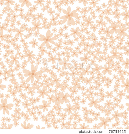 Vector floral pattern in doodle style with flowers and leaves. Gentle, spring floral background. 76755615