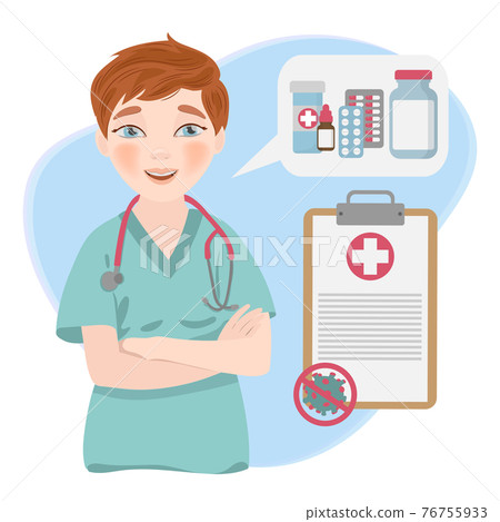 HEALTH CARE ONLINE Coronavirus Illness Pandemic Medical Practitioner Doctor Vector Illustration Set HEALTH CARE ONLINE Coronavirus Illness Pandemic Medical Practitioner Doctor Vector Illustration Set 76755933