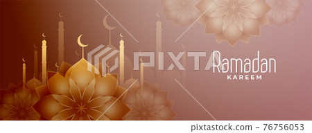 ramadan month islamic decorative banner design 76756053