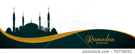 ramadan kareem wide banner with mosque design 76756091