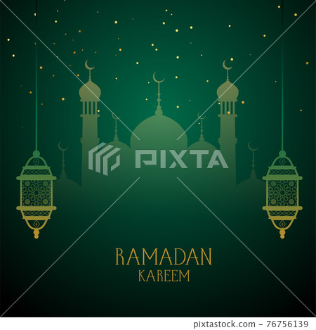 ramadan kareem green wishes greeting design 76756139