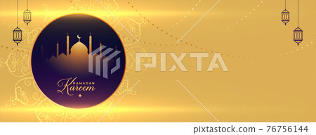 ramadan kareem golden islamic banner with text space 76756144