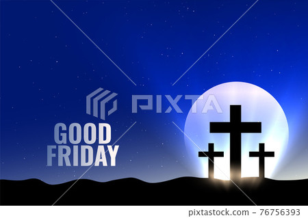 good friday background with moon and glowing... - Stock Illustration  [76756393] - PIXTA